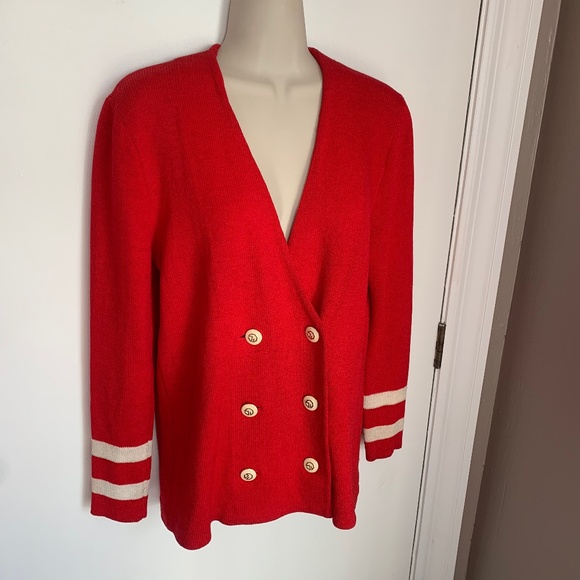 St John Santana knit double breasted jacket
